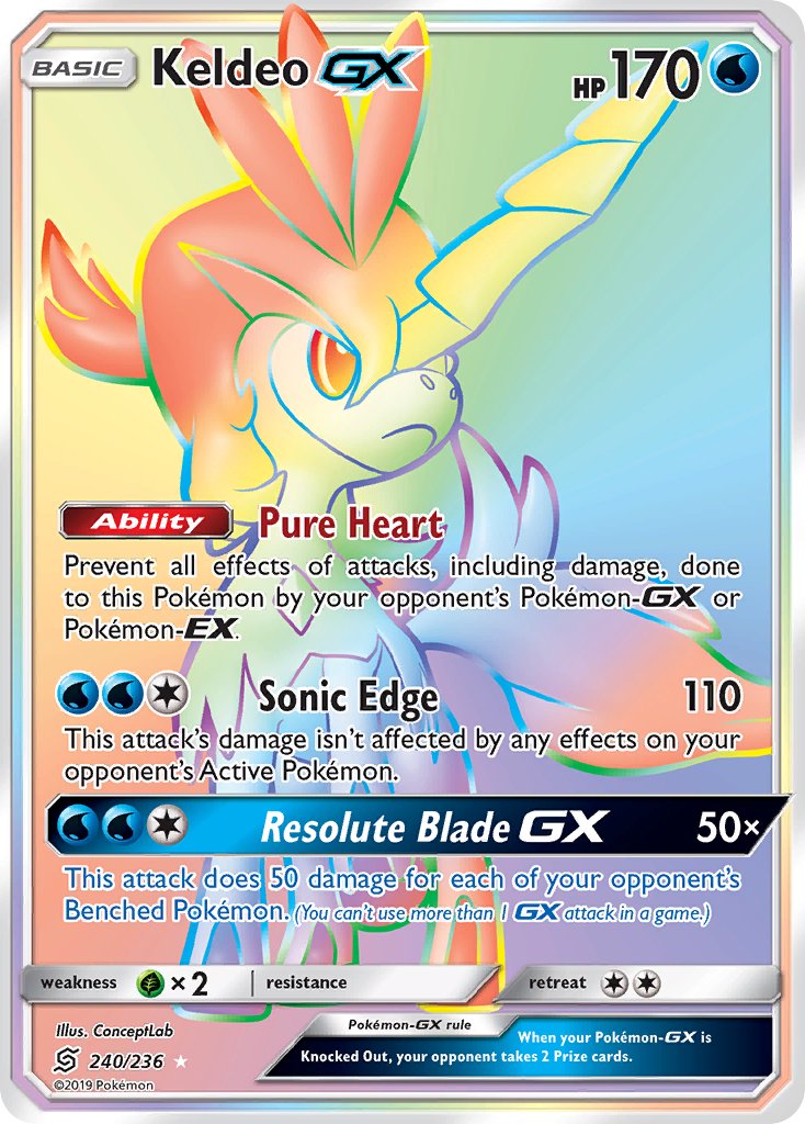 Keldeo GX 240/236 Rainbow Secret Rare GX - MissingNo.
