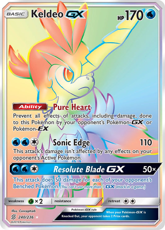 Keldeo GX 240/236 Rainbow Secret Rare GX - MissingNo.
