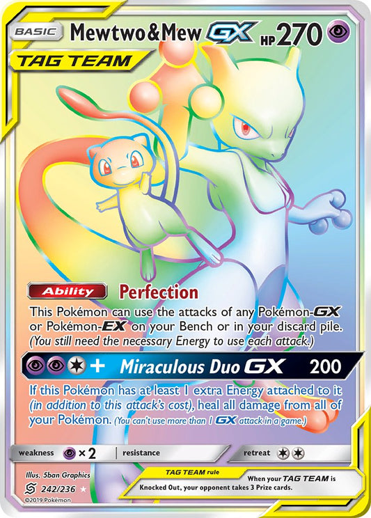 Mewtwo & Mew GX 242/236 Rainbow Secret Rare GX - MissingNo.