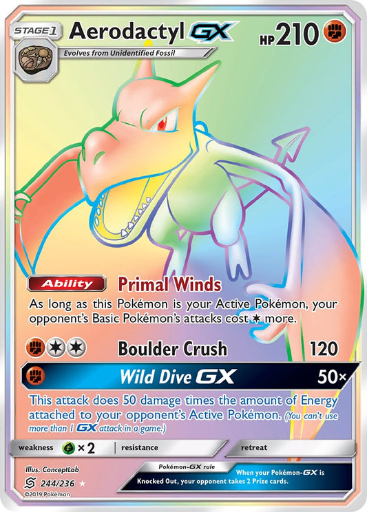 Aerodactyl GX 244/236 Rainbow Secret Rare GX - MissingNo.