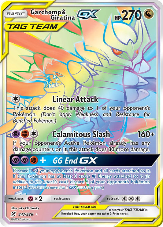 Garchomp & Giratina GX 247/236 Rainbow Secret Rare GX - MissingNo.