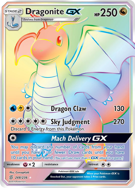 Dragonite GX 248/236 Rainbow Secret Rare GX - MissingNo.