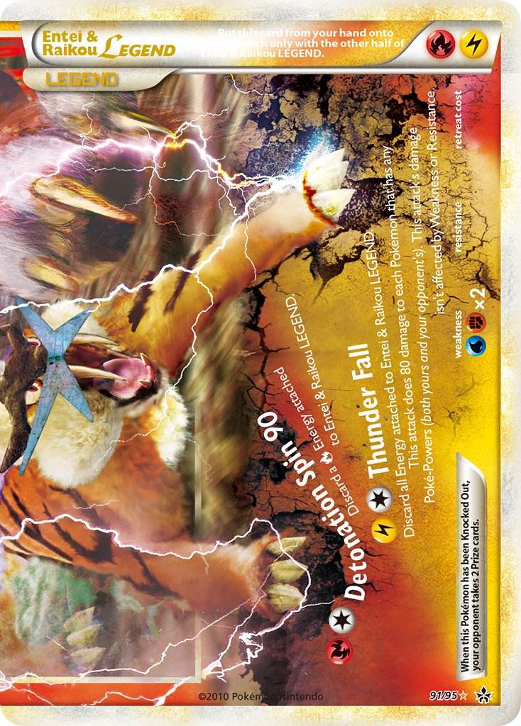 Entei & Raikou Legend 91/95 Holo Legend - MissingNo.