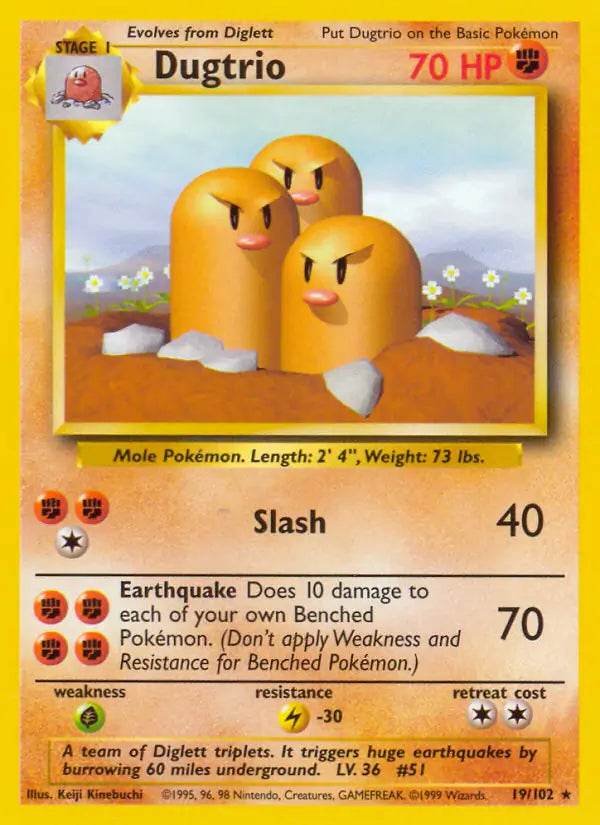 Dugtrio 19/102 Non-Holo Rare - MissingNo.