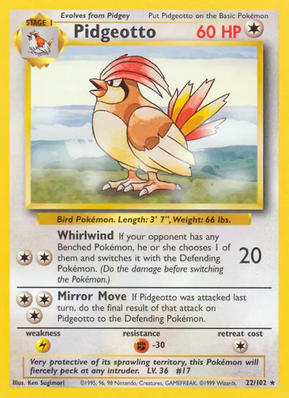 Pidgeotto 22/102 Non-Holo Rare - MissingNo.