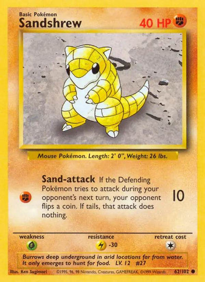 Sandshrew 62/102 Common (LP) - MissingNo.