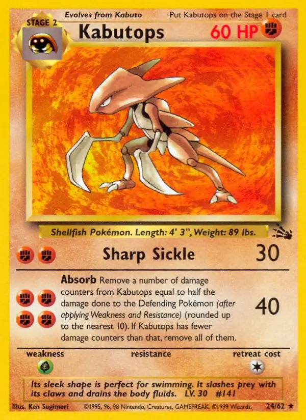 Kabutops 24/62 Non-Holo Rare - MissingNo.