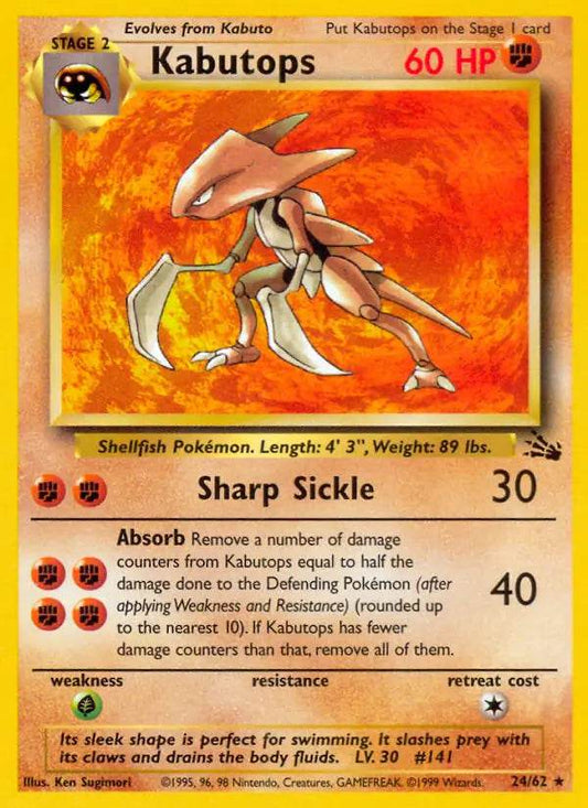 Kabutops 24/62 Non-Holo Rare - MissingNo.