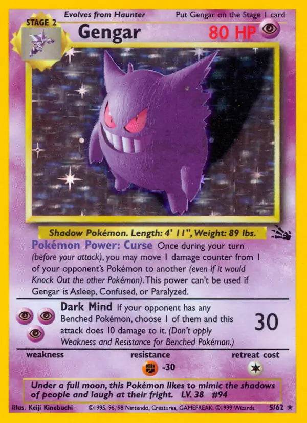 Gengar 5/62 Holo Rare - MissingNo.