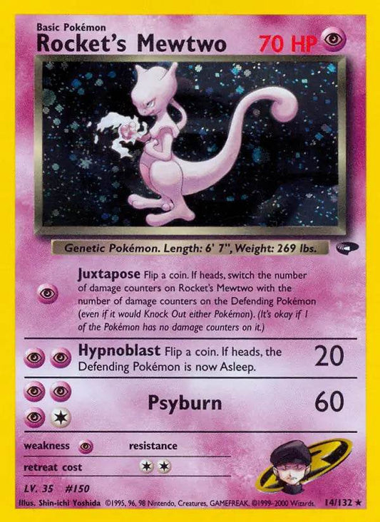 Rocket's Mewtwo 14/132 Holo Rare (MP) - MissingNo.