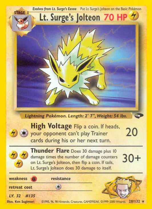 Lt. Surge's Jolteon 28/132 Non-Holo Rare - MissingNo.