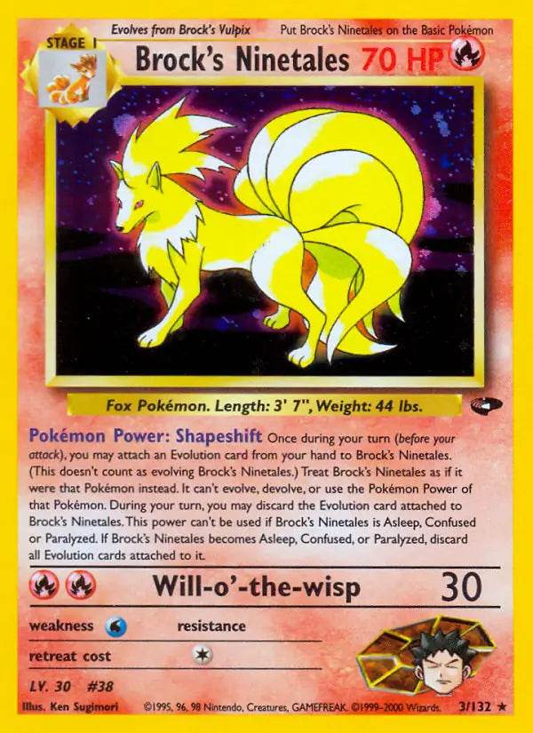 Brock's Ninetales 3/132 Holo Rare - MissingNo.