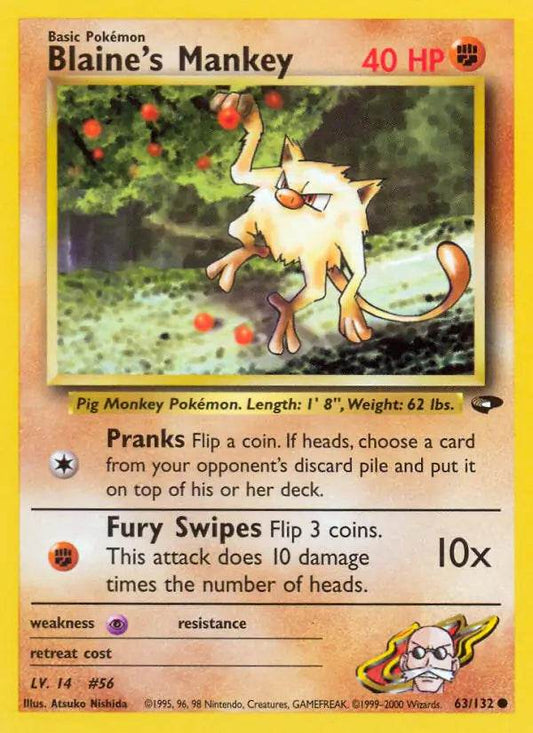 Blaine's Mankey 63/132 Common - MissingNo.