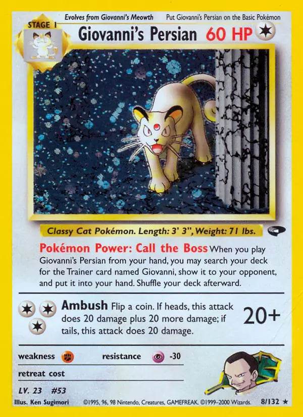 Giovanni's Persian 8/132 Holo Rare - MissingNo.