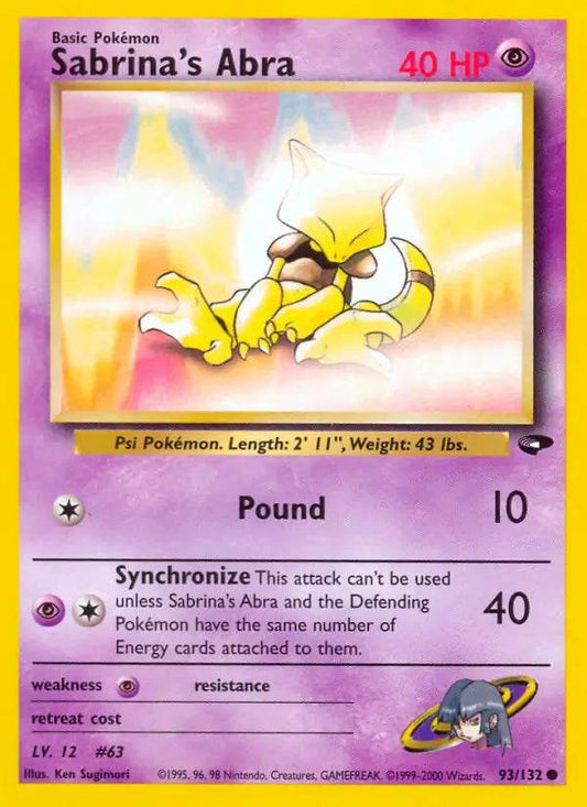 Sabrina's Abra 93/132 Common - MissingNo.