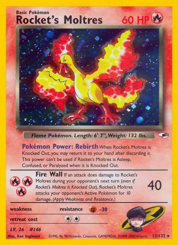 Rocket's Moltres 12/132 Holo Rare - MissingNo.