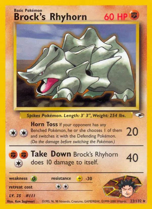 Brock's Rhyhorn 22/132 Non-Holo Rare - MissingNo.