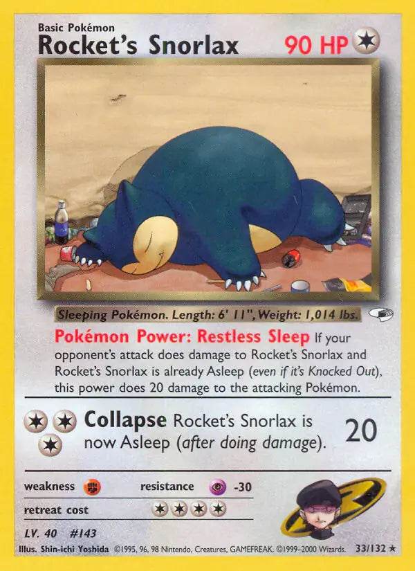 Rocket's Snorlax 33/132 Non-Holo Rare - MissingNo.