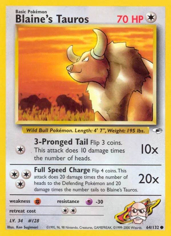 Blaine's Tauros 64/132 Common - MissingNo.