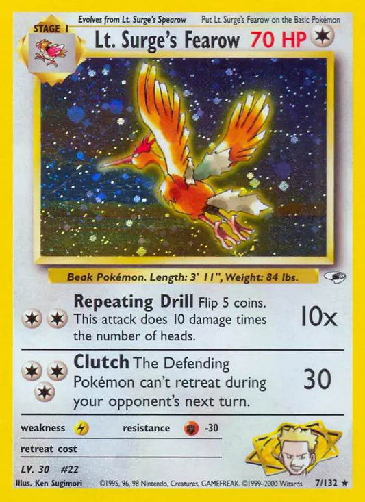 Lt. Surge's Fearow 7/132 Holo Rare - MissingNo.