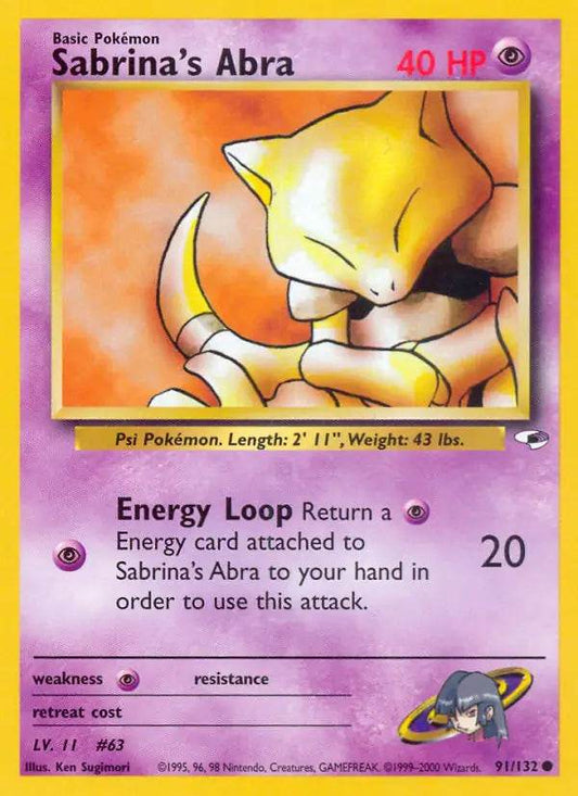 Sabrina's Abra 91/132 Common - MissingNo.