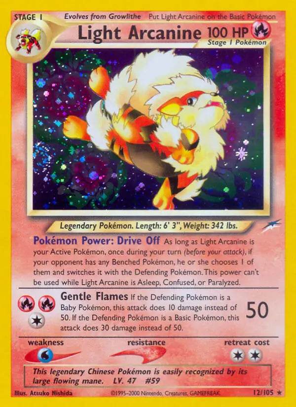 Light Arcanine 12/105 Holo Rare - MissingNo.