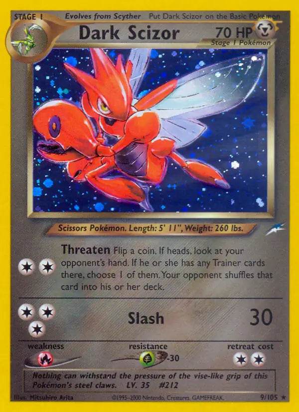 Dark Scizor 9/105 Holo Rare - MissingNo.