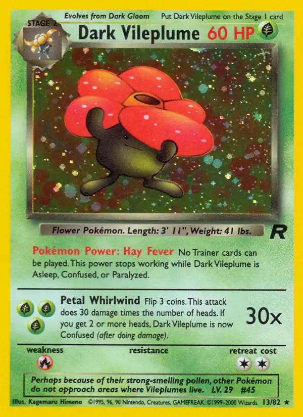 Dark Vileplume 13/82 Holo Rare - MissingNo.