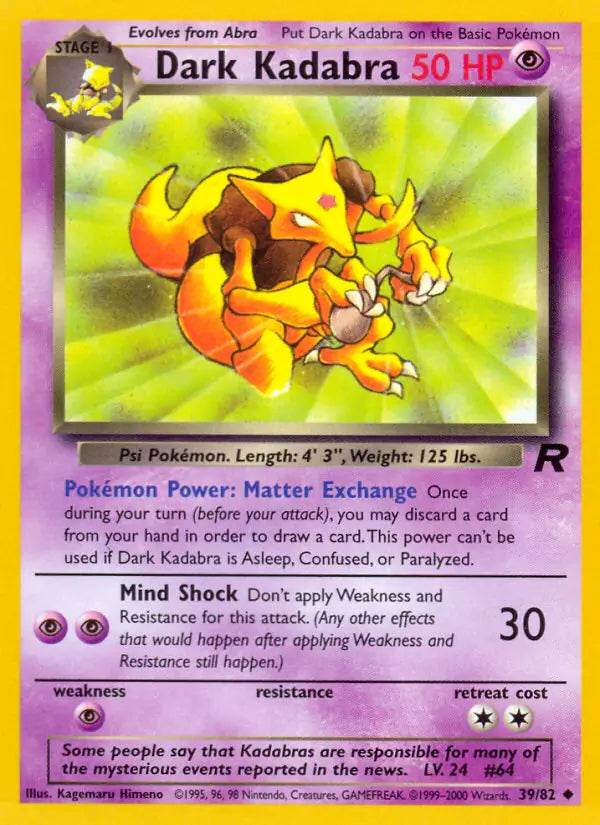 Dark Kadabra 39/82 Uncommon - MissingNo.