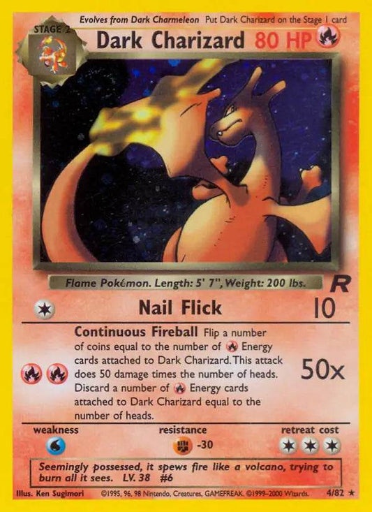 Dark Charizard Unlimited 4/82 Holo Rare (DMG) - MissingNo.