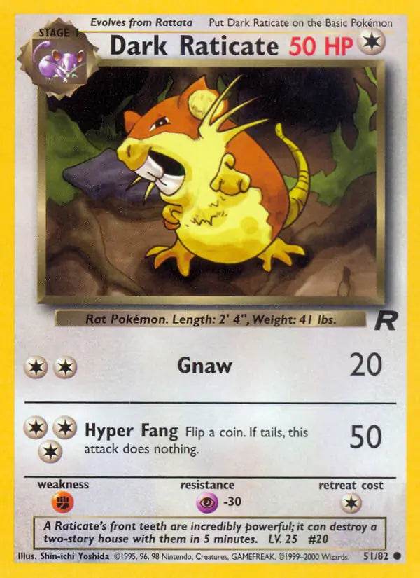 Dark Raticate 51/82 Common - MissingNo.