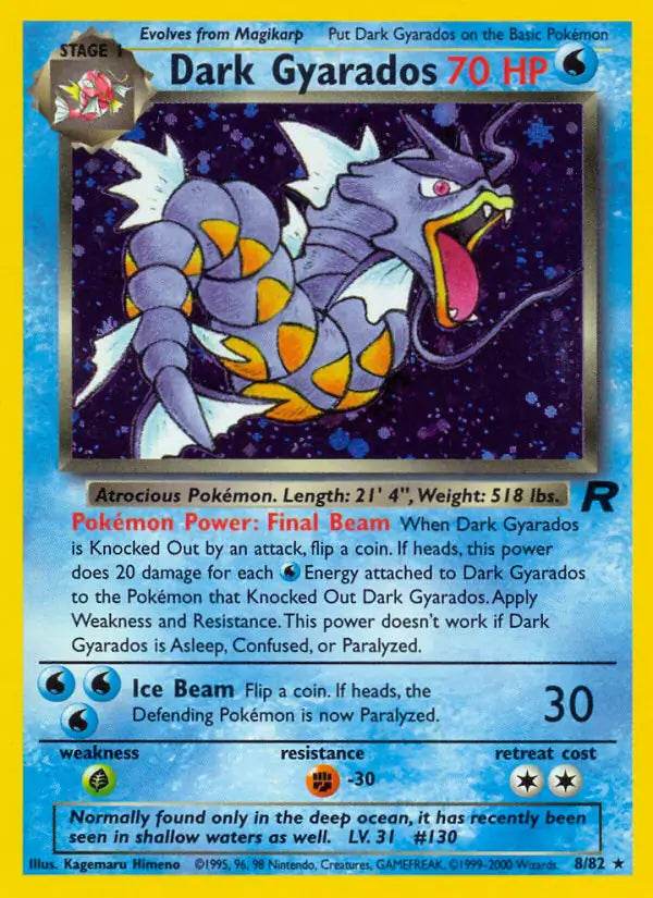 Dark Gyarados 8/82 Holo Rare - MissingNo.