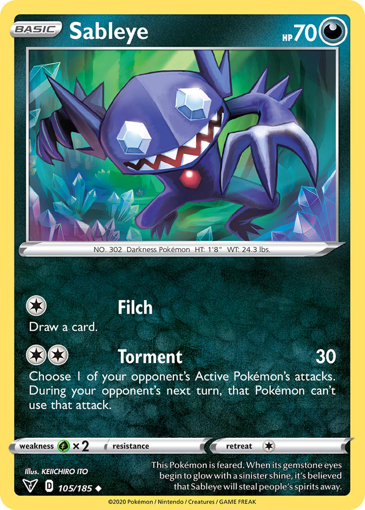 Sableye 105/185 Reverse Uncommon