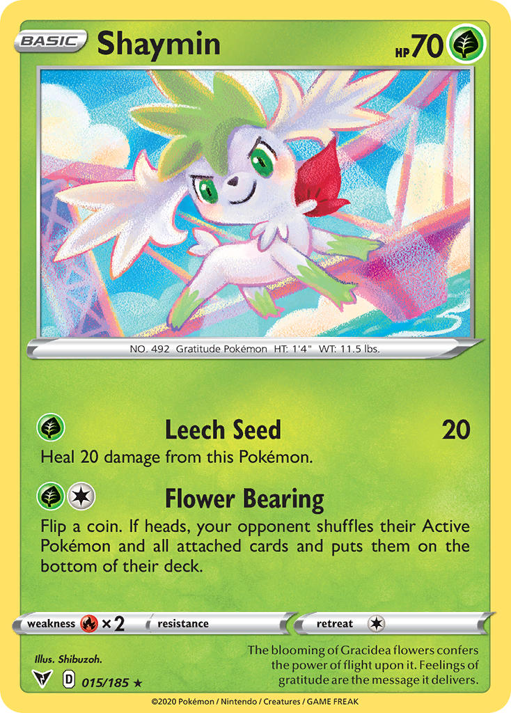 Shaymin 015/185 Cosmos Holo Sword & Shield Knock Out Collection Exclusive - MissingNo.