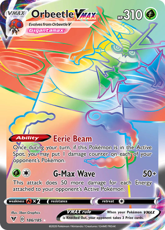 Orbeetle VMAX 186/185 Rainbow Secret Rare VMAX