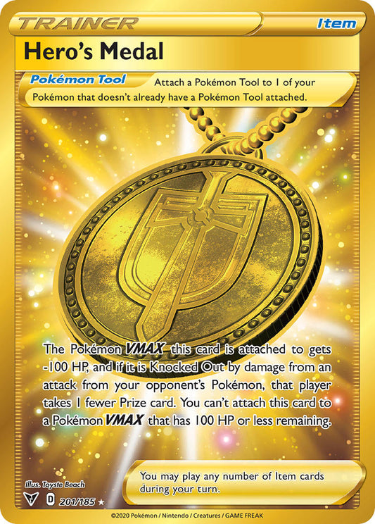 Hero's Medal 201/185 Gold Secret Rare