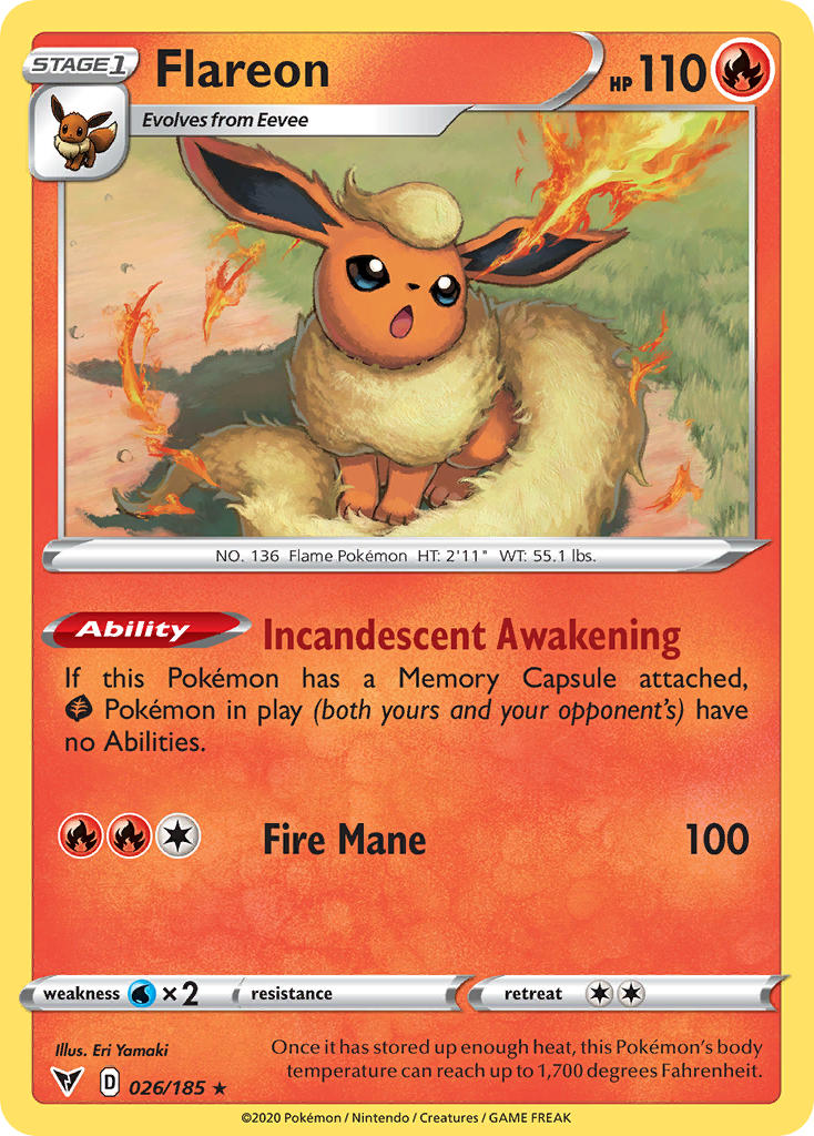 Flareon 026/185 Non-Holo Rare - MissingNo.