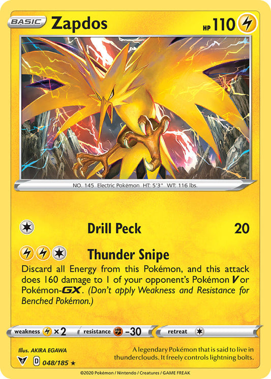 Zapdos 048/185 Cosmos Holo Silver Tempest Two Pack Blisters Exclusive - MissingNo.