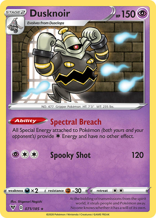 Dusknoir 071/185 Reverse Rare - MissingNo.