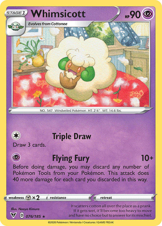 Whimsicott 076/185 Non-Holo Play! Pokémon Stamp Prize Pack Series 001 Exclusive - MissingNo.