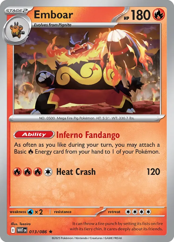 Emboar 13/86 Holo Rare