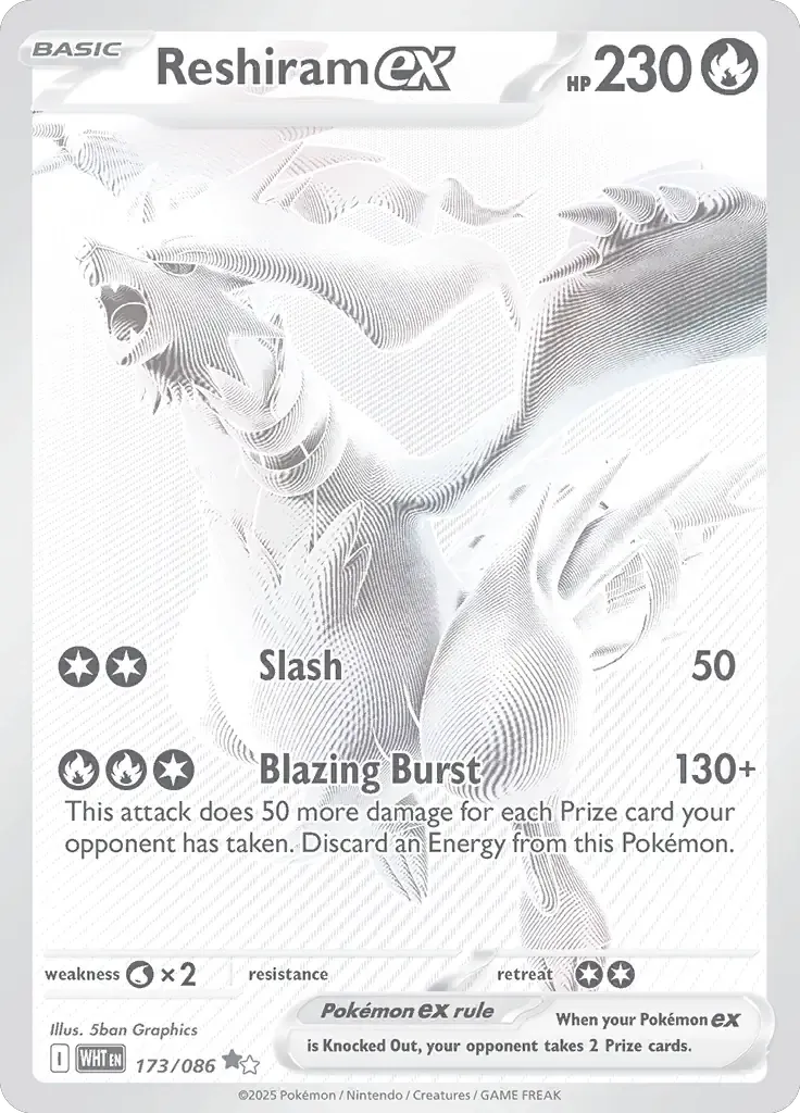 Reshiram ex 173/86 BW Hyper Rare ex
