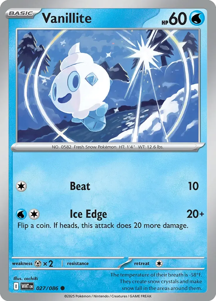 Vanillite 27/86 Master Ball Holo Common