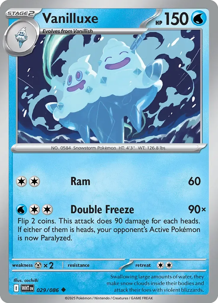 Vanilluxe 29/86 Master Ball Holo Uncommon