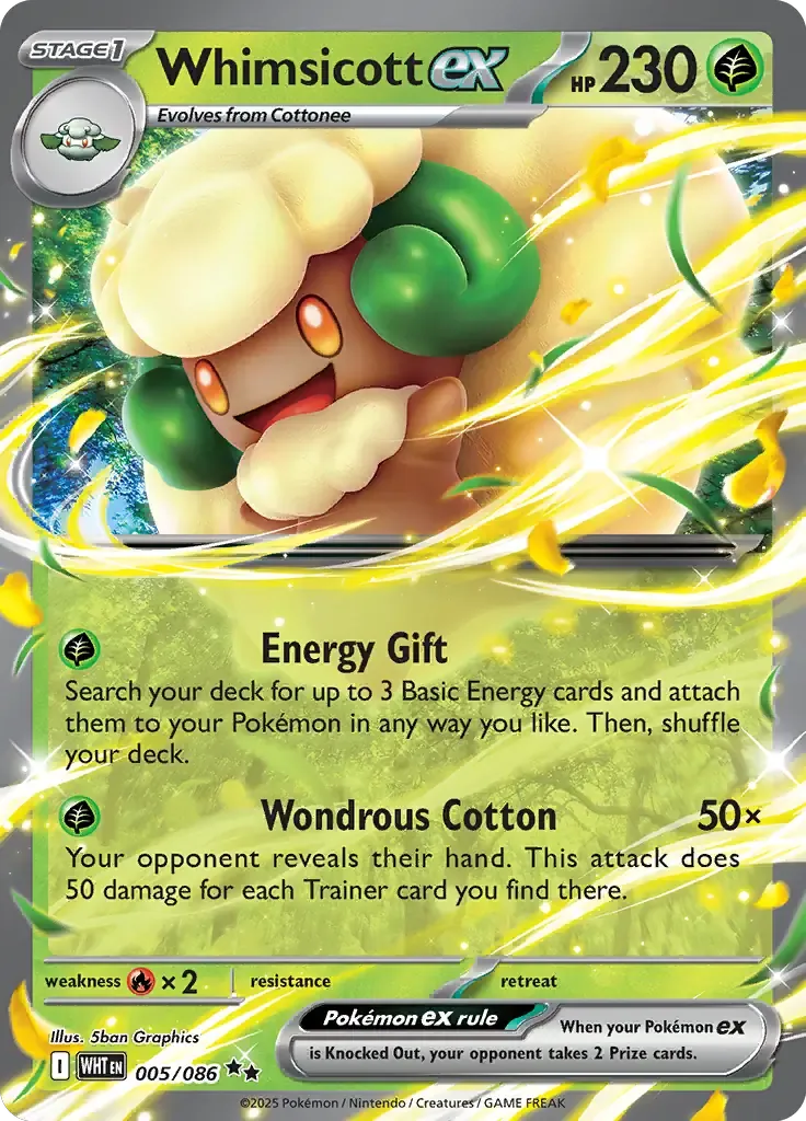 Whimsicott ex 5/86 Double Rare ex