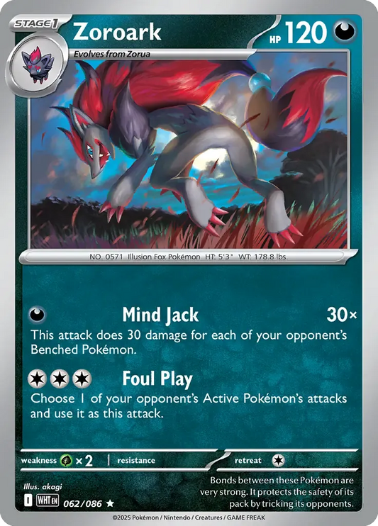 Zoroark 62/86 Reverse Rare
