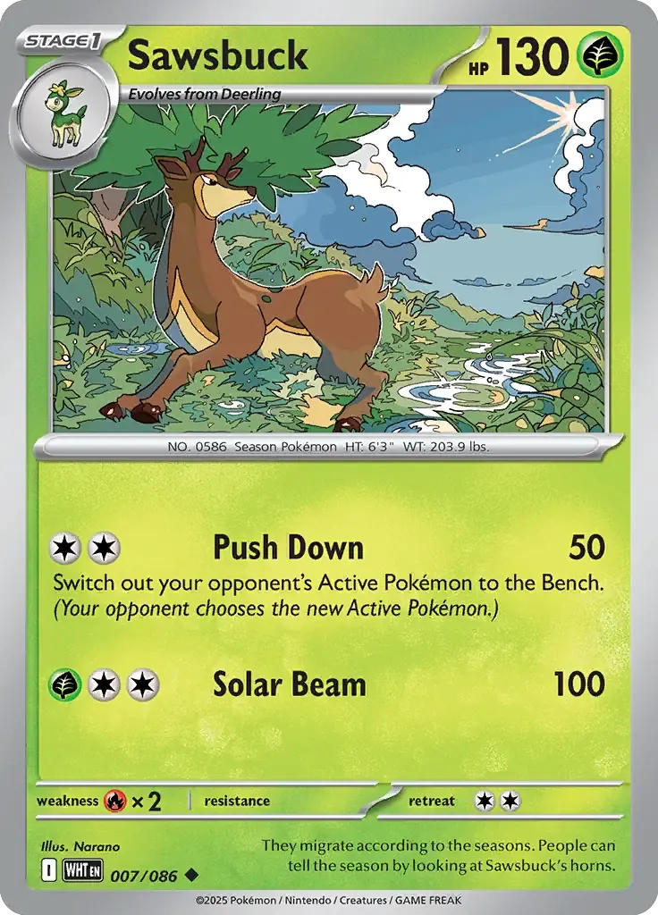 Sawsbuck 7/86 Poké Ball Holo Uncommon