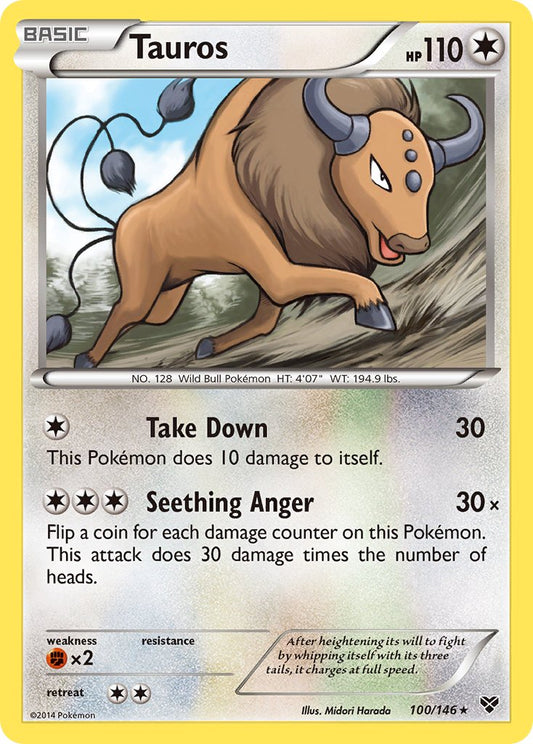 Tauros 100/146 Reverse Rare - MissingNo.