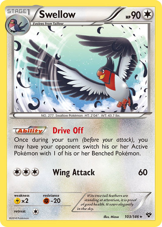 Swellow 103/146 Reverse Rare - MissingNo.