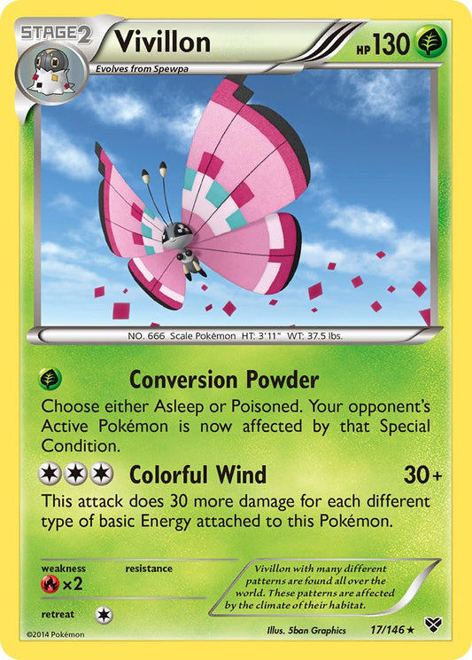 Vivillon [High Plains] 17/146 Reverse Rare - MissingNo.